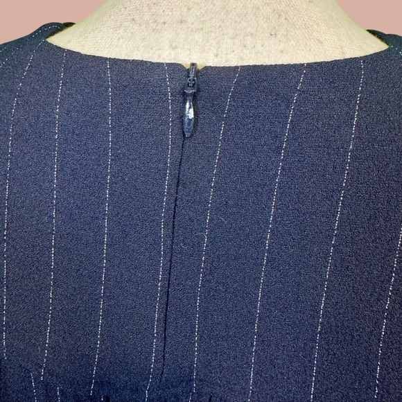 Ganni ‘Clark’ Pinstripe Ruffle Cuff Top in Navy Blue & White Size 34 = US Sz XS - Picture 11 of 16
